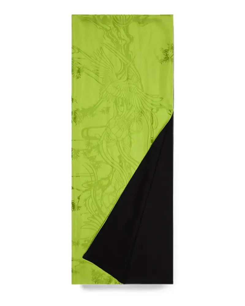 Shanghai Tang Crane and Pine jacquard double-sided scarf - Grün Grün