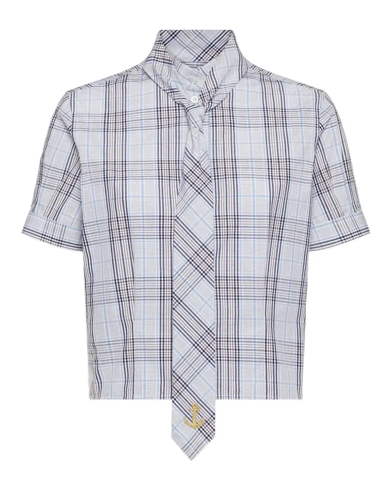 Thom Browne Karierte Bluse - Weiß Weiß