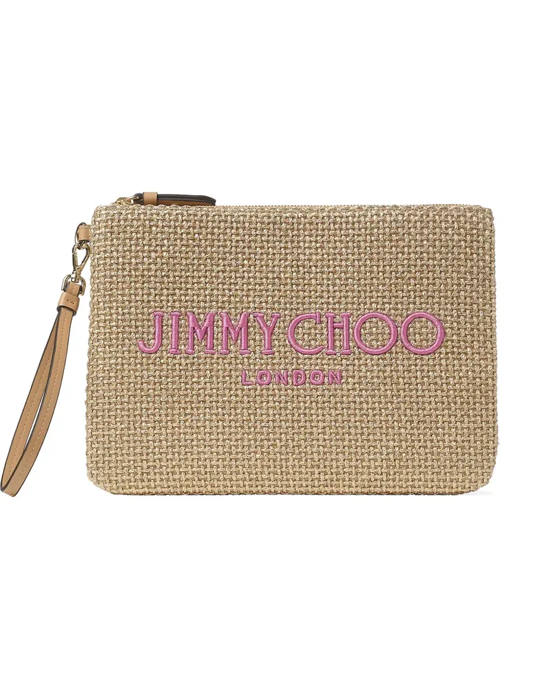 Jimmy Choo Clutch aus Raffiabast - Braun Braun