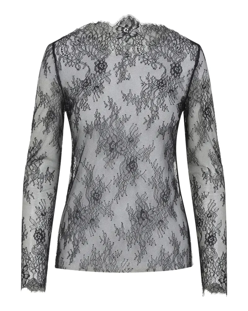 Alberta Ferretti Oberteil mit Spitze - Schwarz Schwarz