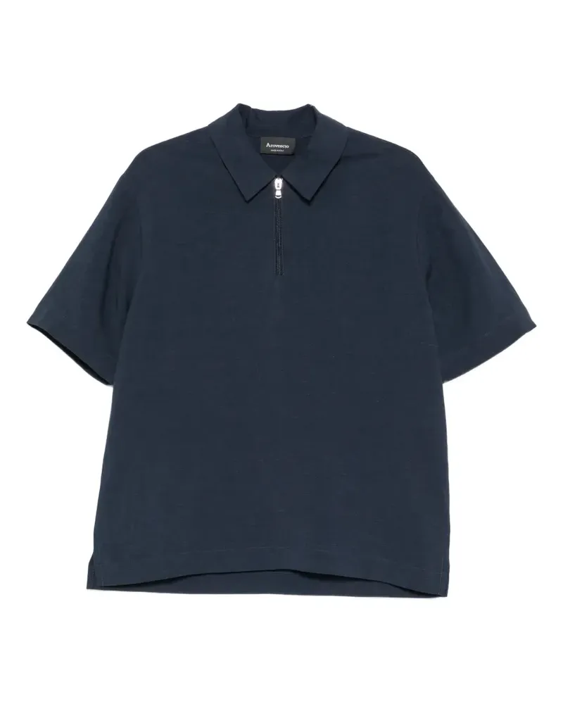 Arovescio zip-fastening short-sleeve polo shirt - Blau Blau