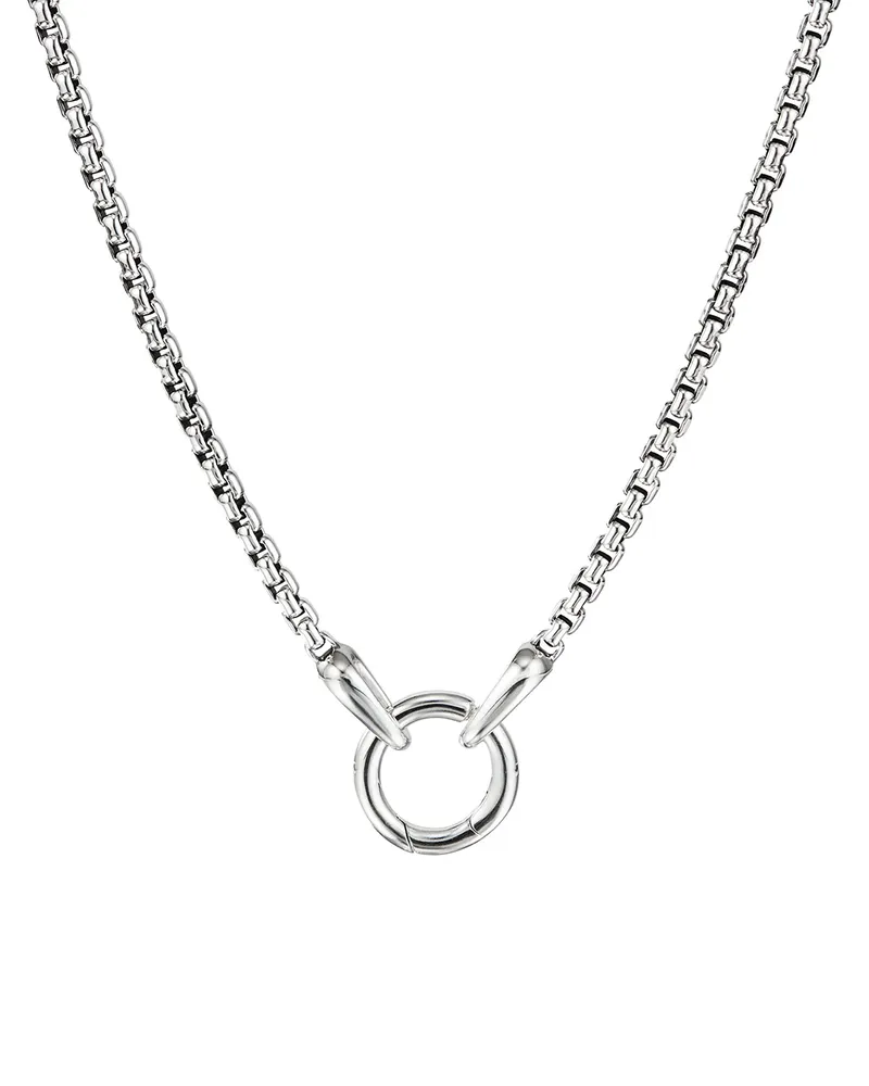David Yurman Smooth Amulet Box Chain Halskette aus Sterlingsilber 2,7mm Silber