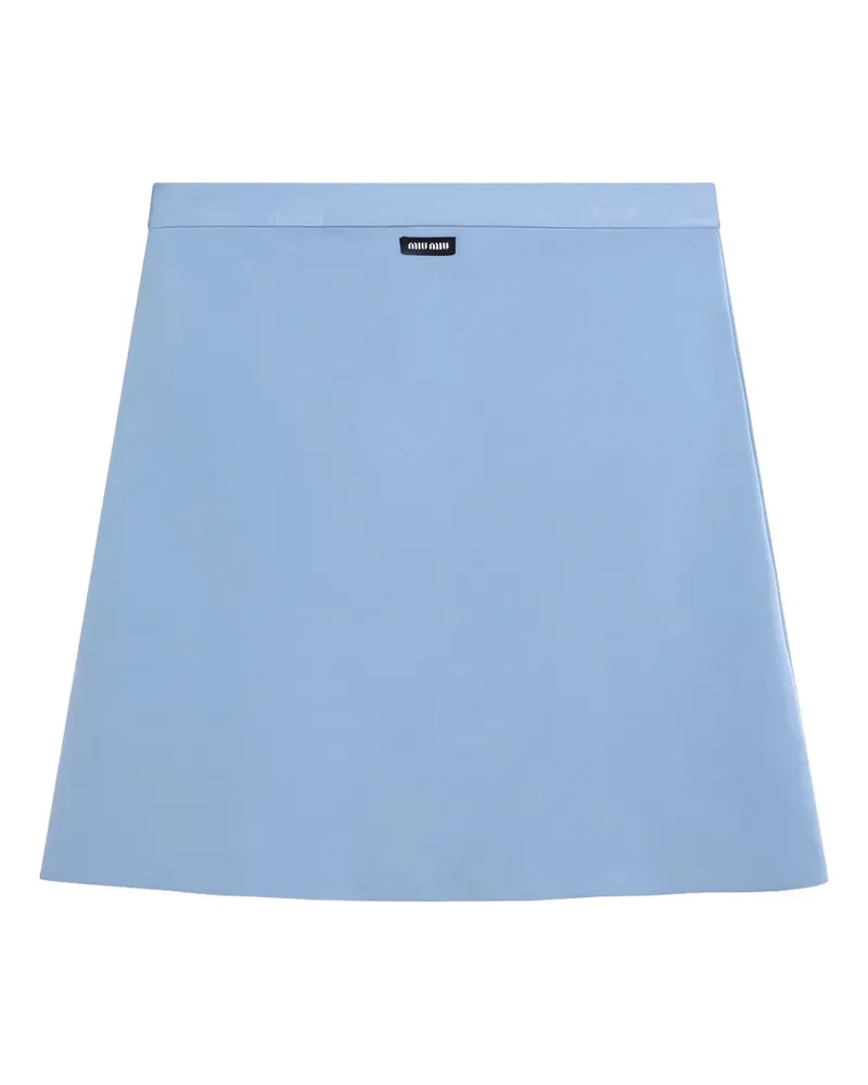 Miu Miu Rock mit Logo-Patch - Blau Blau