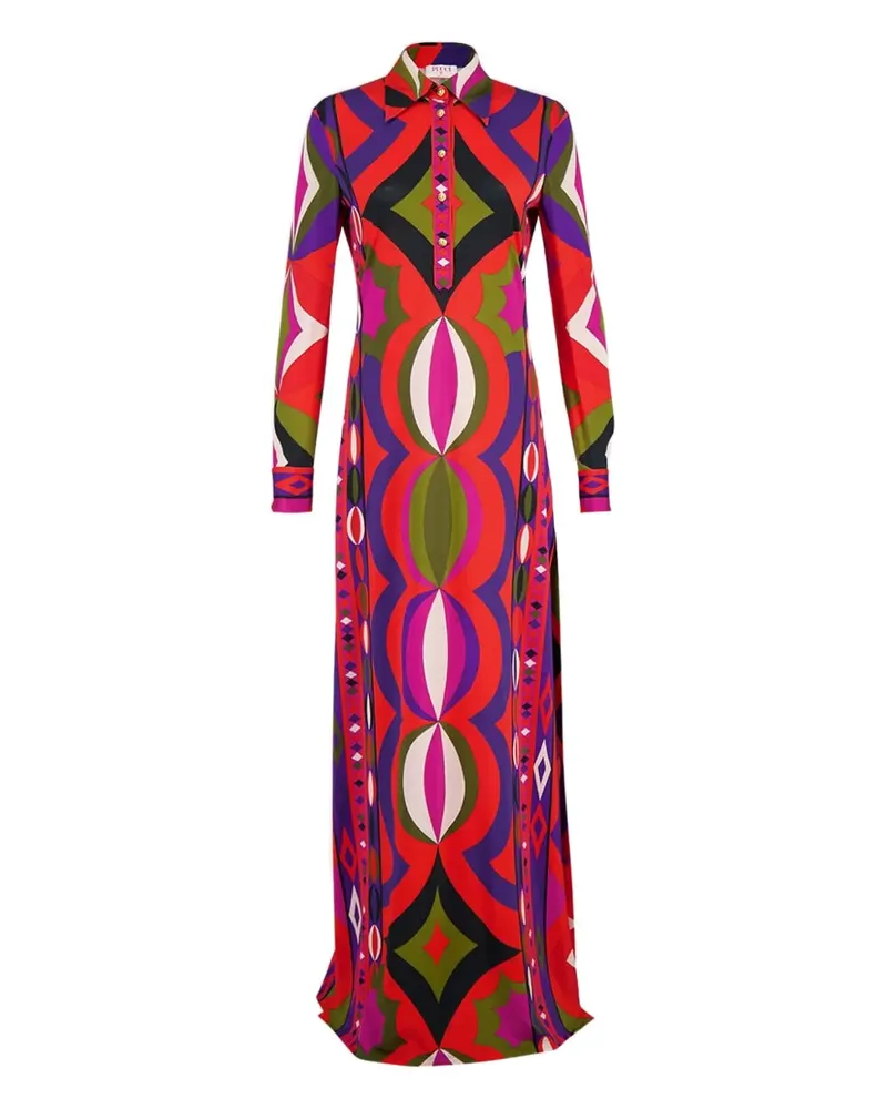 Emilio Pucci Geknöpftes Collane Maxikleid - Rot Rot