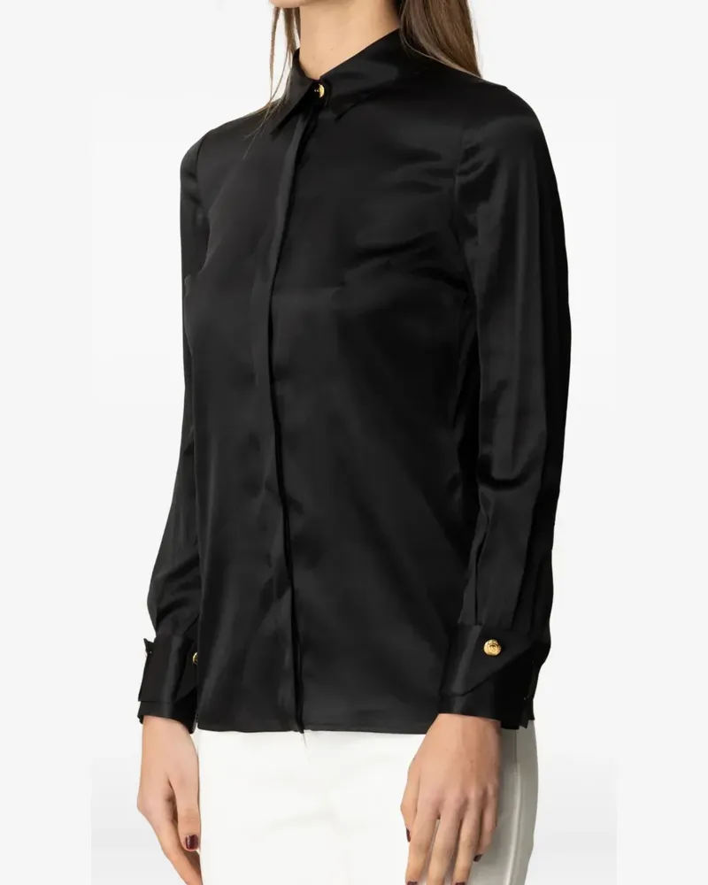 Elisabetta Franchi Hemd aus Seidensatin - Schwarz Schwarz
