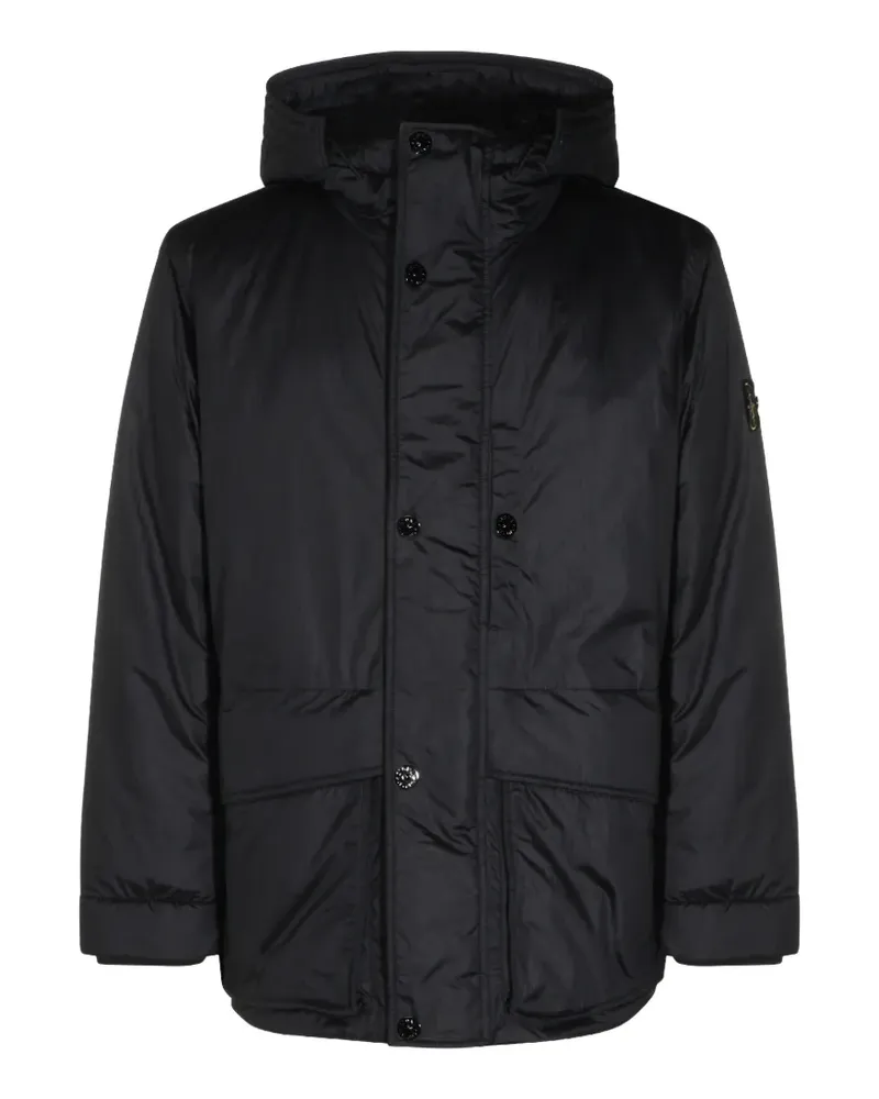 Stone Island Kapuzenmantel mit Logo-Patch - Blau Blau