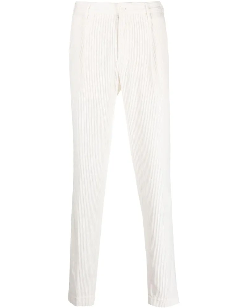 Incotex Tapered-Hose aus Cord - Weiß Weiß
