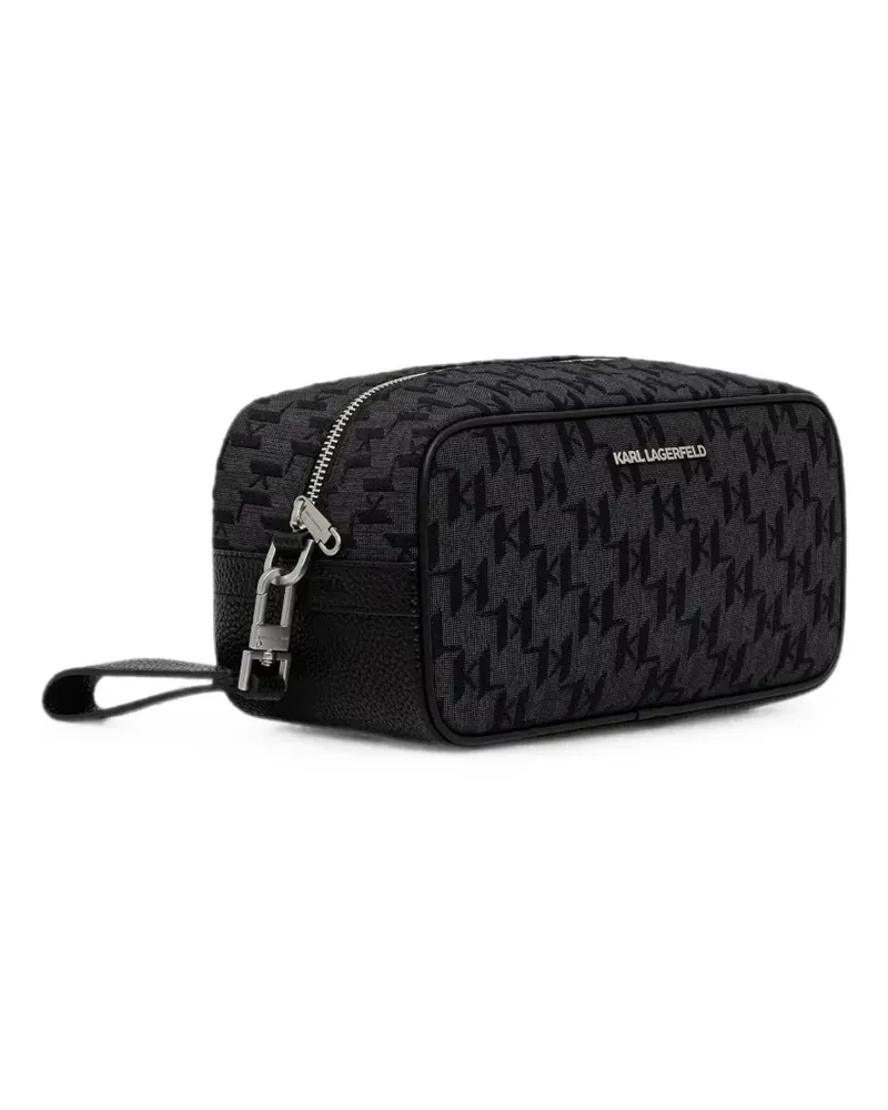 Karl Lagerfeld monogram-jacquard wash bag - Schwarz Schwarz