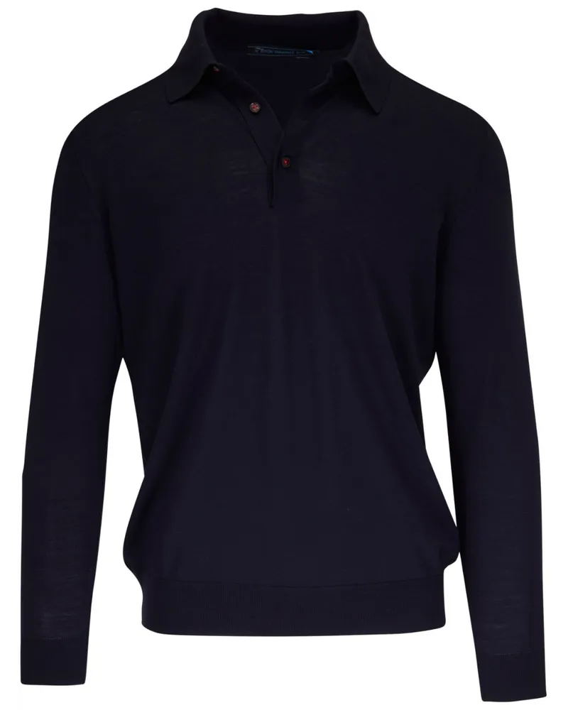 Kiton Gestrickter Pullover mit Polokragen - Blau Blau