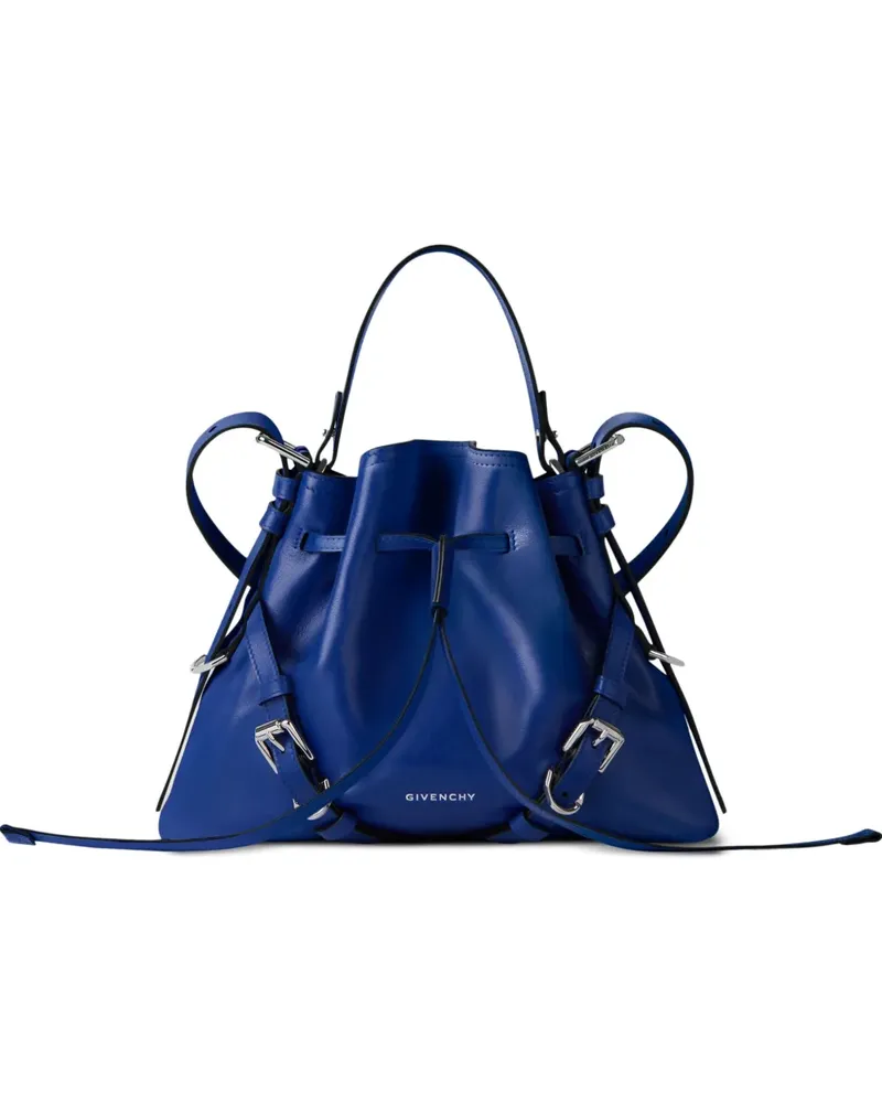 Givenchy Kleine Voyou Beuteltasche aus glänzendem Leder - Blau Blau