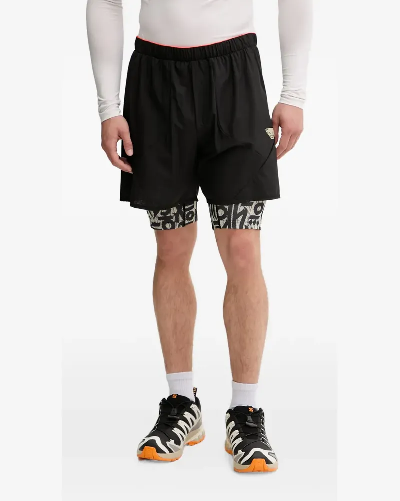 Dynafit Trail logo-print layered track shorts - Schwarz Schwarz