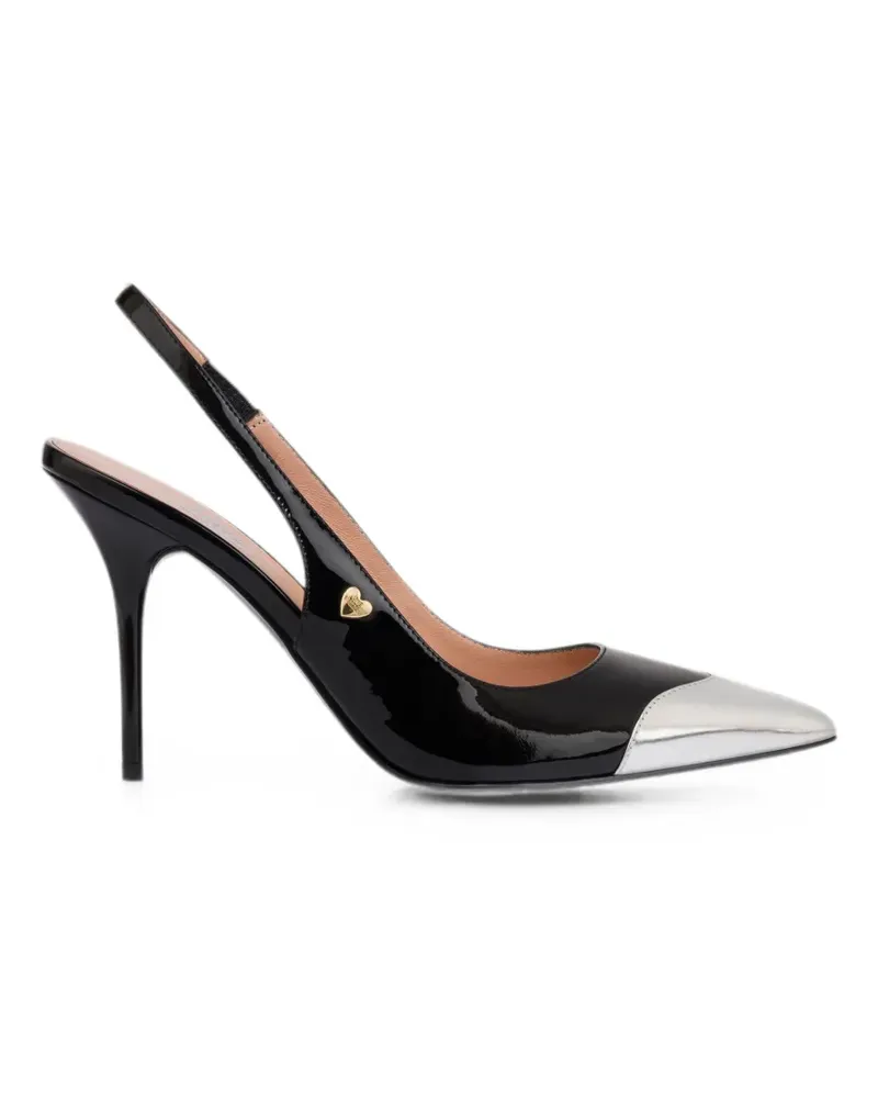 Moschino Slingback-Pumps aus Lackleder - Schwarz Schwarz