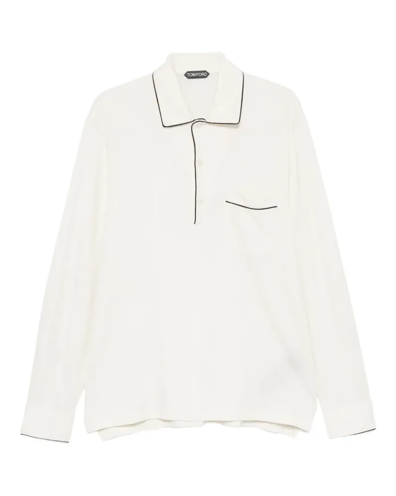 Tom Ford Langärmeliges Poloshirt - Nude Nude