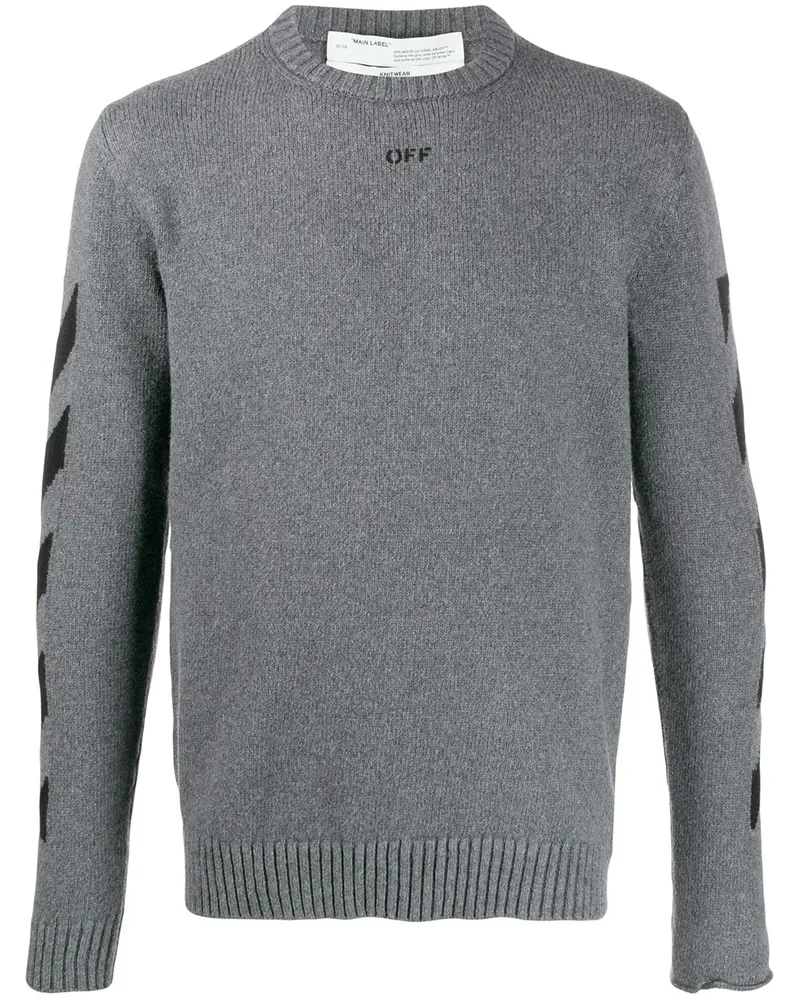 OFF-WHITE Gestrickter Pullover - Grau Grau