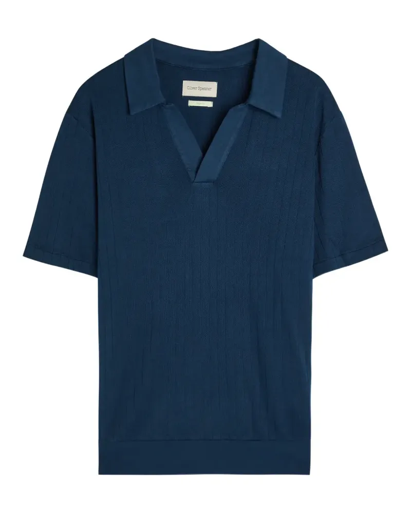 Oliver Spencer Fein gestricktes T-Shirt - Blau Blau
