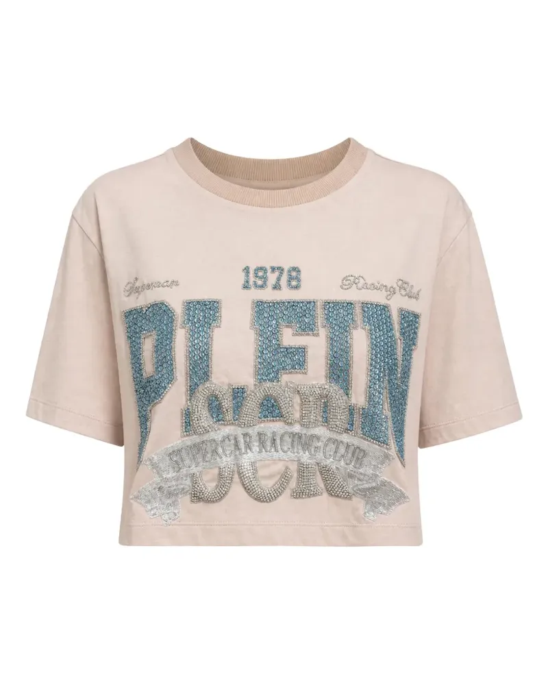 Philipp Plein crystal-embellished cropped T-shirt - Weiß Weiß