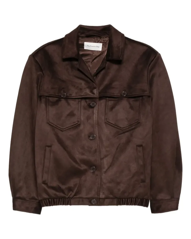 FRANKIE Shop Geknöpfte Hester Jacke aus Faux-Wildleder - Braun Braun