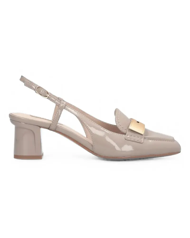 Liu Jo Benny patent-leather slingback pumps - Nude Nude