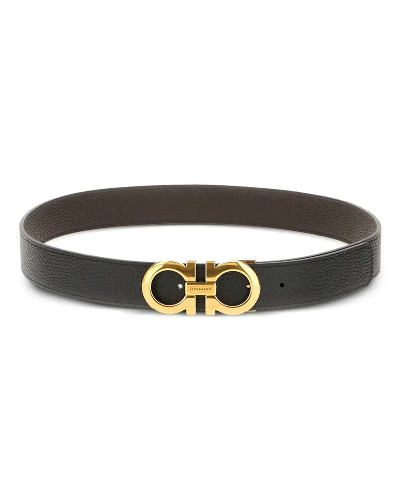Ferragamo Ledergürtel mit Logo-Schnalle - Schwarz Schwarz