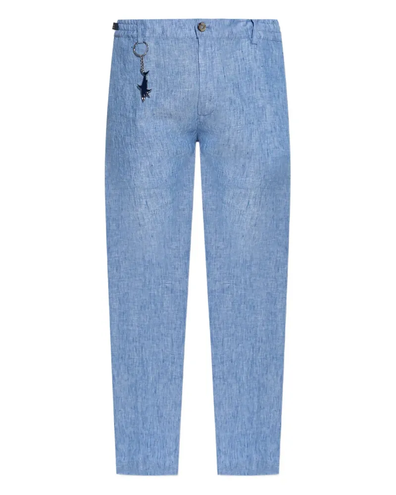 Paul & Shark Leinenhose mit Hai-Schlüsselanhänger - Blau Blau