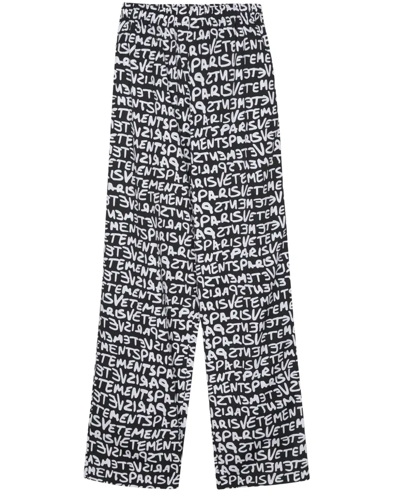 VETEMENTS Gerade Hose mit Logo-Print - Schwarz Schwarz