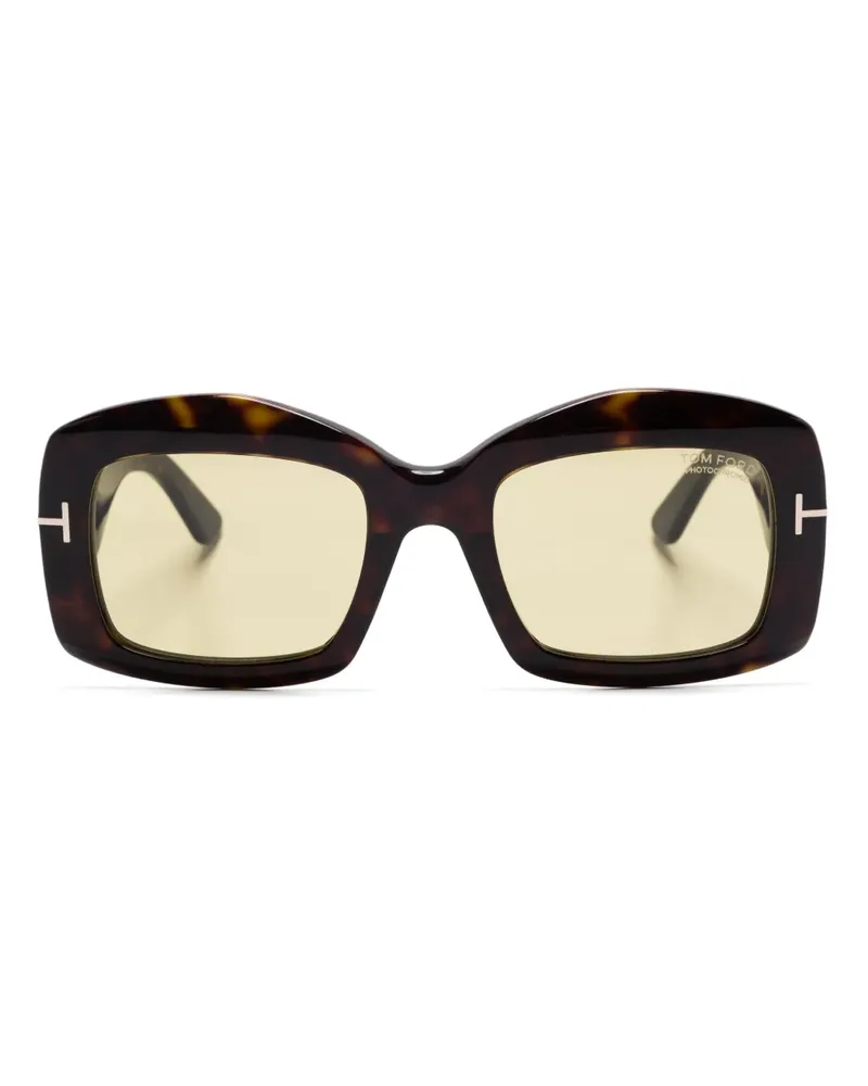 Tom Ford Sonnenbrille mit eckigem Gestell - Braun Braun