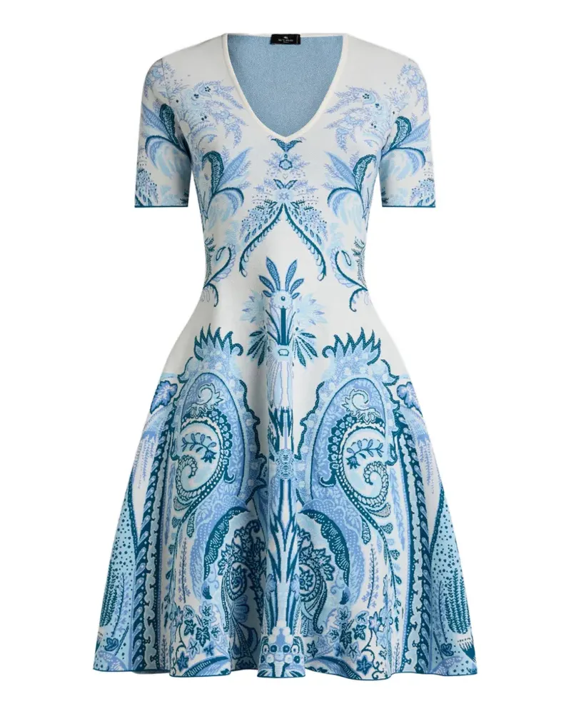 Etro paisley-jacquard midi dress - Blau Blau