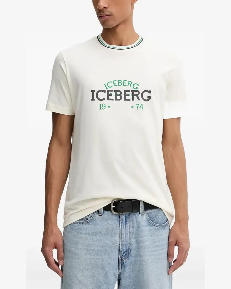 Iceberg logo ringer T-shirt - Nude Nude