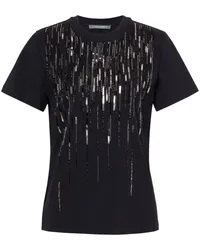 Alberta Ferretti T-Shirt mit Perlenverzierung Schwarz