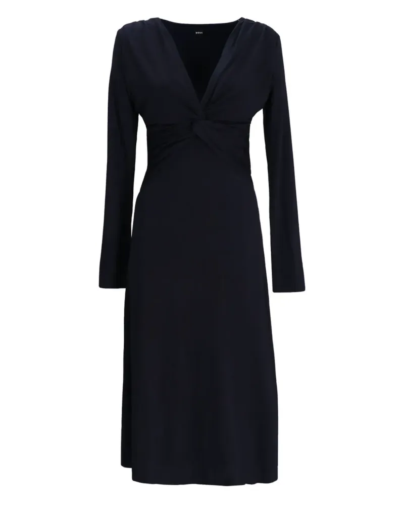 HUGO BOSS Midikleid mit Knotendetail - Blau Blau