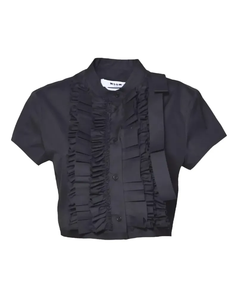 MSGM Hemd mit Rüschen - Schwarz Schwarz