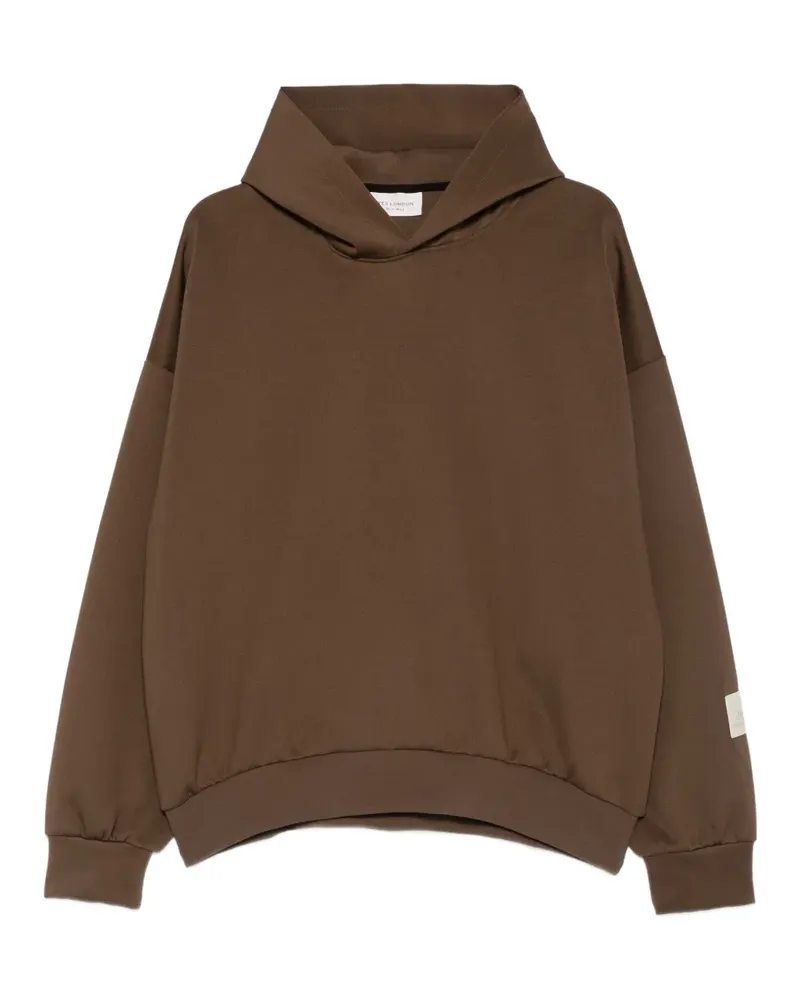 Yes London logo-patch hoodie - Braun Braun