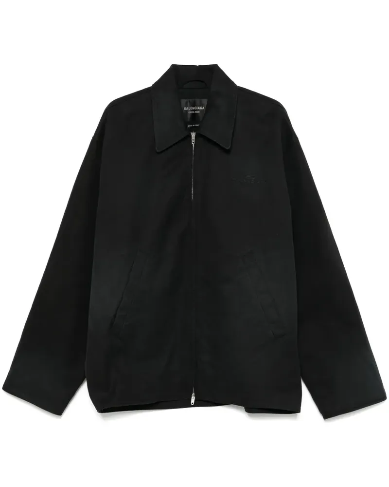 Balenciaga Jacke mit Logo-Stickerei - Schwarz Schwarz