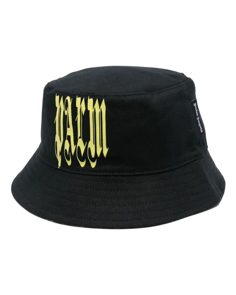 Palm Angels Fischerhut mit Gothic-Print - Schwarz Schwarz