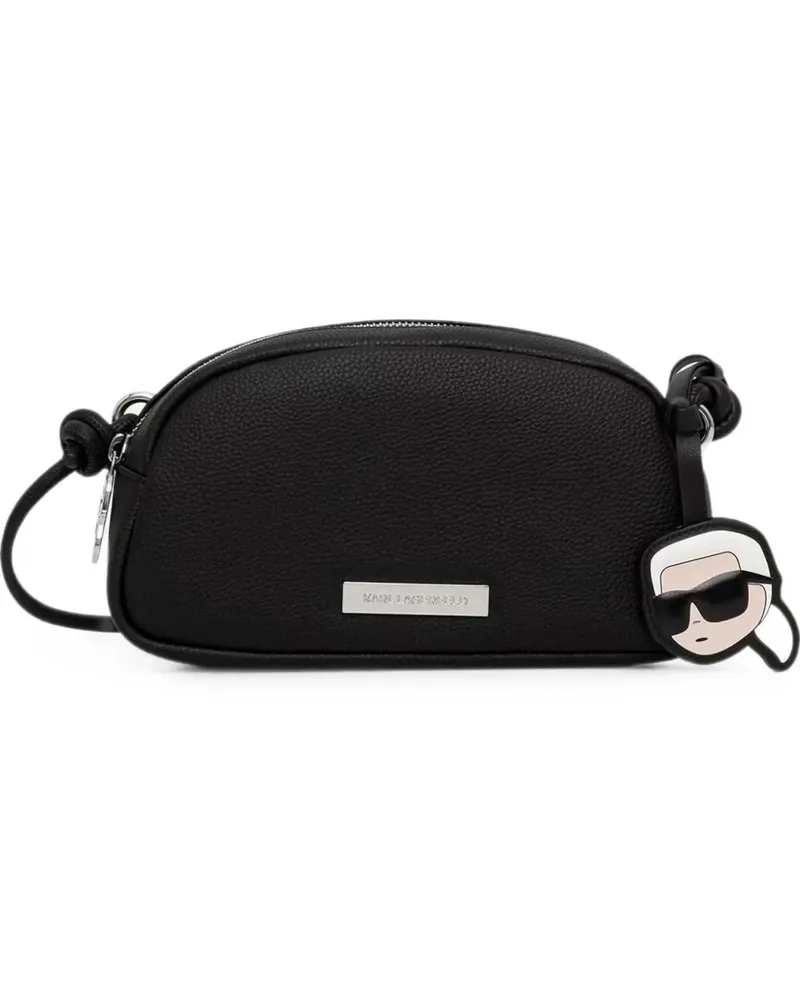 Karl Lagerfeld Umhängetasche mit Logo-Schild - Schwarz Schwarz