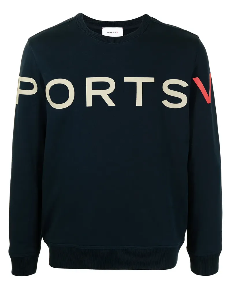 Ports V Sweatshirt mit Logo-Print - Blau Blau
