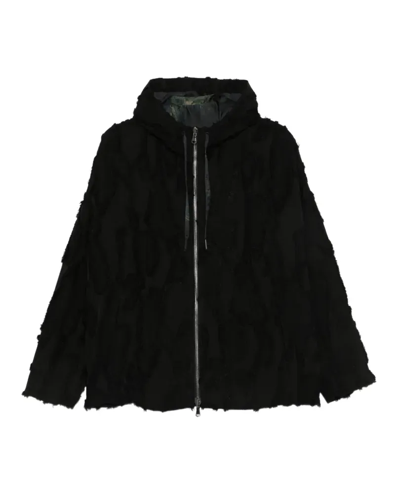 Masnada distressed hooded jacket - Schwarz Schwarz