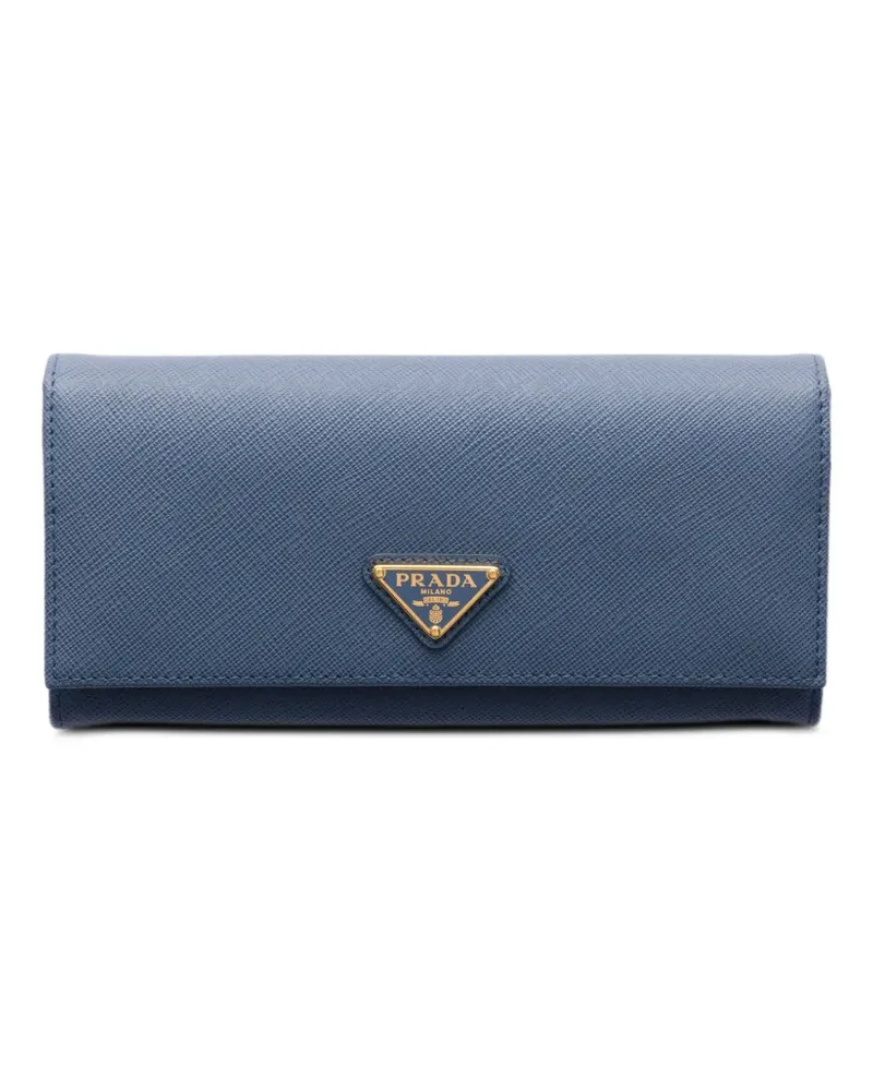 Prada large Saffiano leather wallet - Blau Blau