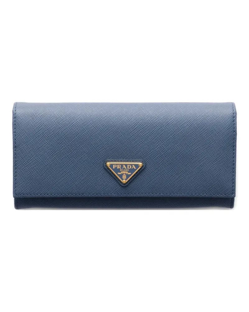 Prada large Saffiano leather wallet - Blau Blau