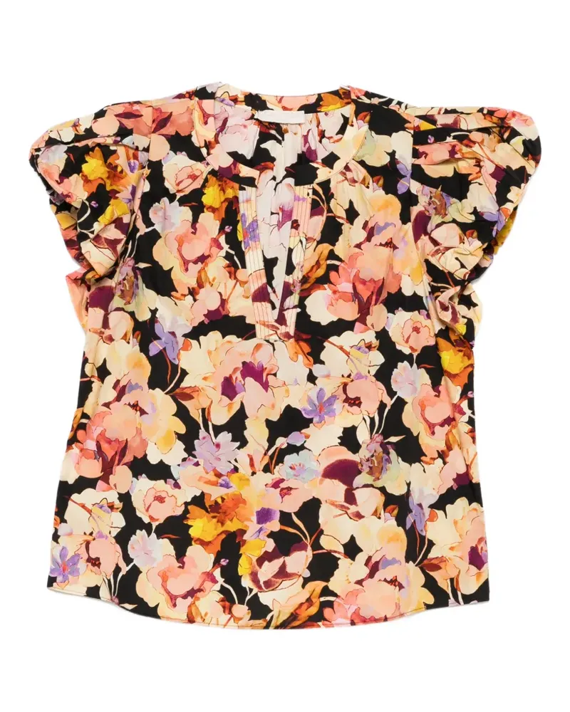 Ulla Johnson Abril SL floral-print blouse - Schwarz Schwarz