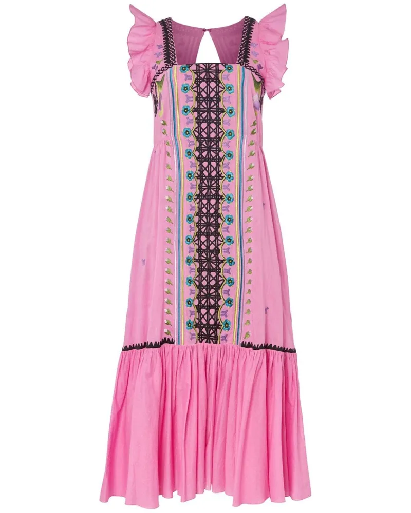 Temperley London Florentine Midikleid - Rosa Rosa