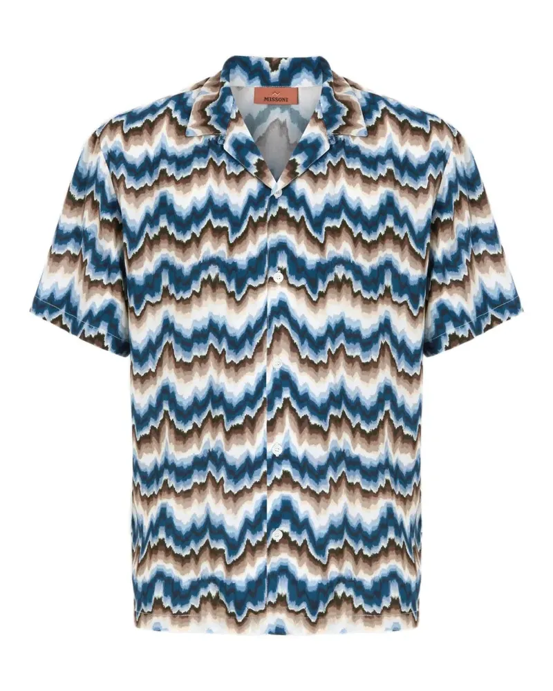 Missoni Zigzag-print short-sleeve shirt - Blau Blau