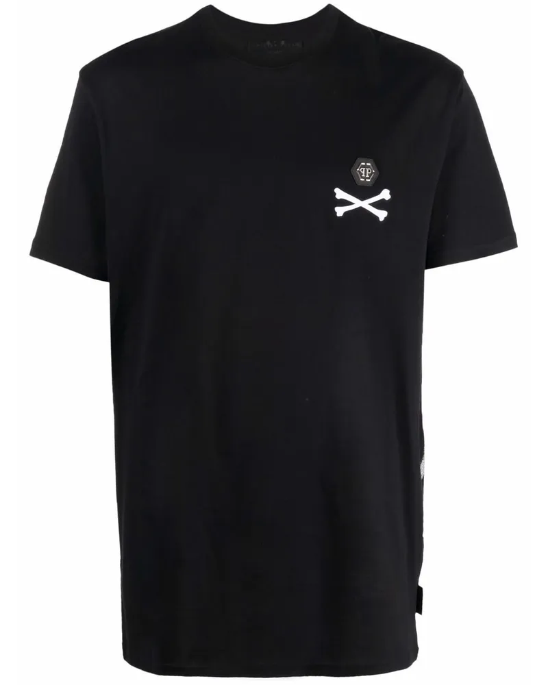 Philipp Plein T-Shirt mit Skelett-Print - Schwarz Schwarz