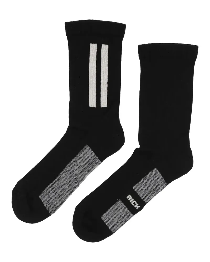 Rick Owens logo-detail stripe-trim socks - Schwarz Schwarz