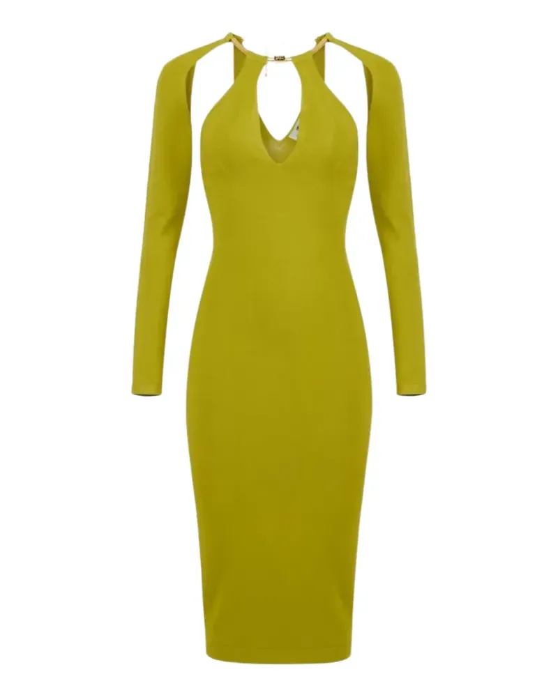 Elisabetta Franchi Midikleid mit Cut-Out - Gelb Gelb