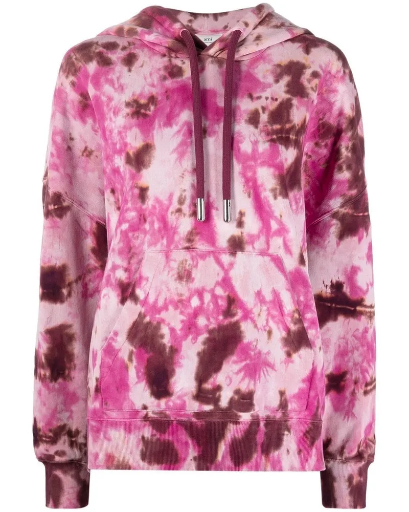 AMI Paris Hoodie mit Print Rosa