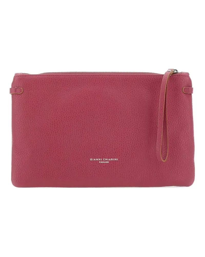 Gianni Chiarini Hermy zip leather clutch bag - Rosa Rosa