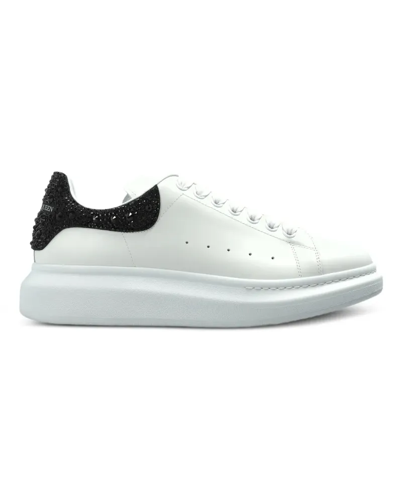 Alexander McQueen Oversized crystal-embellished leather sneakers - Weiß Weiß