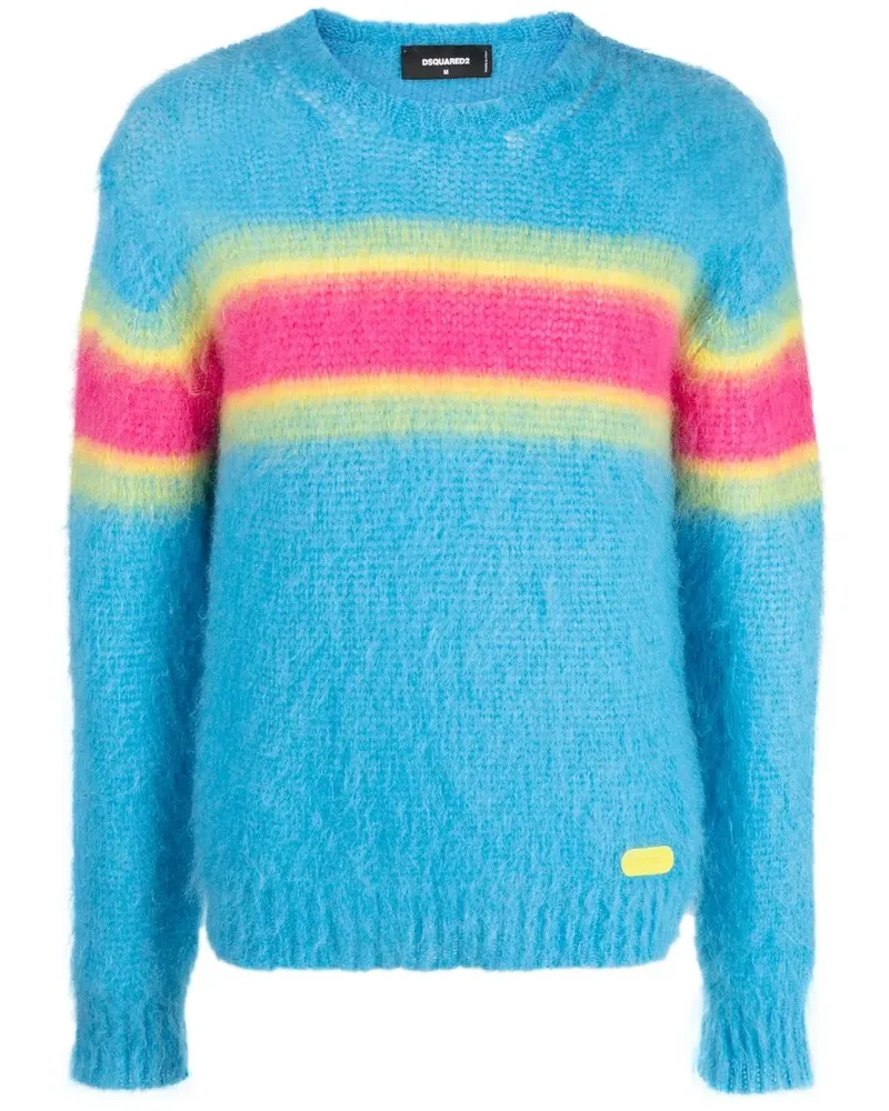 Dsquared2 gradient stripe crew neck jumper - Blau Blau