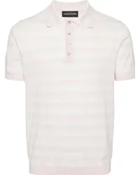 Gabriele Pasini Gestricktes Poloshirt mit Streifen Rosa